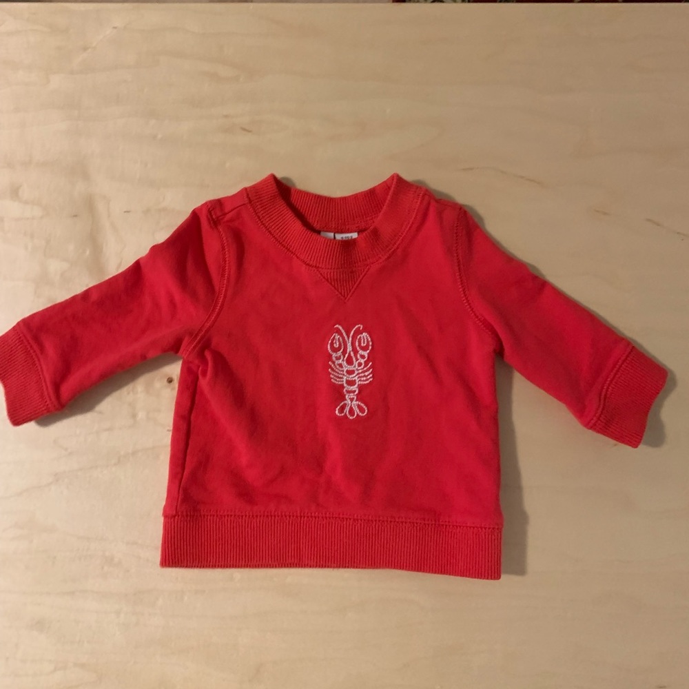 Janie and Jack red lobster sweatshirt size 0-3 months